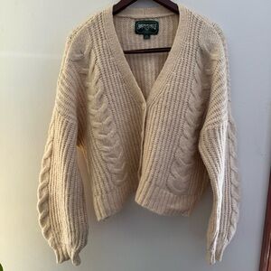 American Eagle Outfitters Women's Tan Cable Knit Cardigan